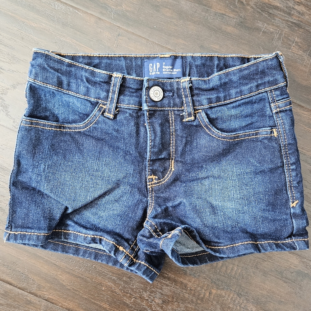 GAP "Shortie" Dark Indigo Denim Shorts, girls sz 7